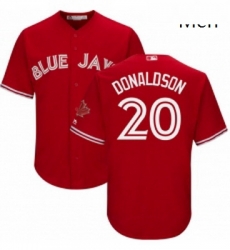 Mens Majestic Toronto Blue Jays 20 Josh Donaldson Replica Scarlet Alternate Cool Base MLB Jersey Mens Majestic Toronto Blue Jays 20 Josh Donaldson Replica Scarlet Alternate Cool Base MLB Jersey
