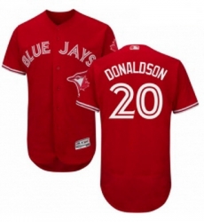 Mens Majestic Toronto Blue Jays 20 Josh Donaldson Scarlet Flexbase Authentic Collection Alternate MLB Jersey Mens Majestic Toronto Blue Jays 20 Josh Donaldson Scarlet Flexbase Authentic Collection Alternate MLB Jersey