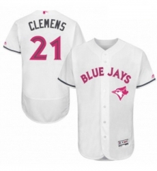 Mens Majestic Toronto Blue Jays 21 Roger Clemens Authentic White 2016 Mothers Day Fashion Flex Base Jersey Mens Majestic Toronto Blue Jays 21 Roger Clemens Authentic White 2016 Mothers Day Fashion Flex Base Jersey