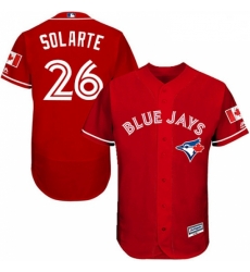 Mens Majestic Toronto Blue Jays 26 Yangervis Solarte Scarlet Alternate Flex Base Authentic Collection MLB Jersey Mens Majestic Toronto Blue Jays 26 Yangervis Solarte Scarlet Alternate Flex Base Authentic Collection MLB Jersey