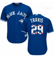 Mens Majestic Toronto Blue Jays 29 Devon Travis Authentic Blue Team Logo Fashion MLB Jersey Mens Majestic Toronto Blue Jays 29 Devon Travis Authentic Blue Team Logo Fashion MLB Jersey