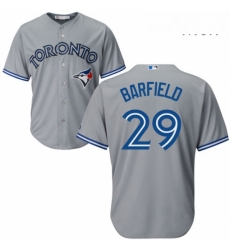Mens Majestic Toronto Blue Jays 29 Jesse Barfield Replica Grey Road MLB Jersey Mens Majestic Toronto Blue Jays 29 Jesse Barfield Replica Grey Road MLB Jersey