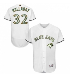 Mens Majestic Toronto Blue Jays 32 Roy Halladay Authentic White 2016 Memorial Day Fashion Flex Base Jersey Mens Majestic Toronto Blue Jays 32 Roy Halladay Authentic White 2016 Memorial Day Fashion Flex Base Jersey