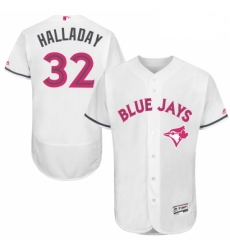 Mens Majestic Toronto Blue Jays 32 Roy Halladay Authentic White 2016 Mothers Day Fashion Flex Base MLB Jersey Mens Majestic Toronto Blue Jays 32 Roy Halladay Authentic White 2016 Mothers Day Fashion Flex Base MLB Jersey