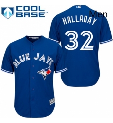 Mens Majestic Toronto Blue Jays 32 Roy Halladay Replica Blue Alternate MLB Jersey Mens Majestic Toronto Blue Jays 32 Roy Halladay Replica Blue Alternate MLB Jersey