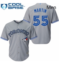 Mens Majestic Toronto Blue Jays 55 Russell Martin Replica Grey Road MLB Jersey Mens Majestic Toronto Blue Jays 55 Russell Martin Replica Grey Road MLB Jersey