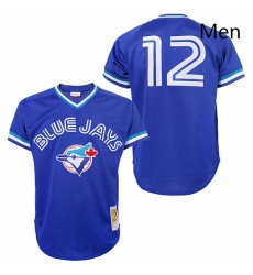 Mens Mitchell and Ness Toronto Blue Jays 12 Roberto Alomar Replica Blue 1993 Throwback MLB Jersey Mens Mitchell and Ness Toronto Blue Jays 12 Roberto Alomar Replica Blue 1993 Throwback MLB Jersey