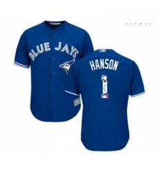 Mens Toronto Blue Jays 1 Alen Hanson Authentic Blue Team Logo Fashion Baseball Jersey Mens Toronto Blue Jays 1 Alen Hanson Authentic Blue Team Logo Fashion Baseball Jersey