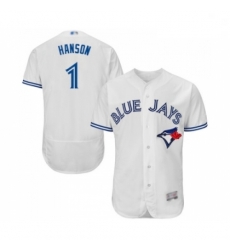 Mens Toronto Blue Jays 1 Alen Hanson White Home Flex Base Authentic Collection Baseball Jersey Mens Toronto Blue Jays 1 Alen Hanson White Home Flex Base Authentic Collection Baseball Jersey