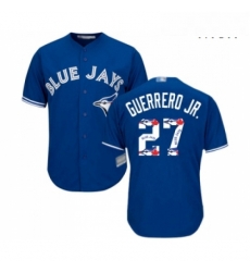 Mens Toronto Blue Jays 27 Vladimir Guerrero Jr Authentic Blue Team Logo Fashion Baseball Jersey Mens Toronto Blue Jays 27 Vladimir Guerrero Jr Authentic Blue Team Logo Fashion Baseball Jersey