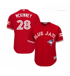 Mens Toronto Blue Jays 28 Billy McKinney Replica Scarlet Alternate Cool Base Baseball Jersey Mens Toronto Blue Jays 28 Billy McKinney Replica Scarlet Alternate Cool Base Baseball Jersey