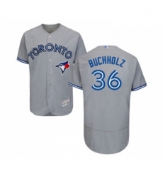 Mens Toronto Blue Jays 36 Clay Buchholz Grey Road Flex Base Authentic Collection Baseball Jersey Mens Toronto Blue Jays 36 Clay Buchholz Grey Road Flex Base Authentic Collection Baseball Jersey