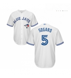 Mens Toronto Blue Jays 5 Eric Sogard Replica White Home Baseball Jersey Mens Toronto Blue Jays 5 Eric Sogard Replica White Home Baseball Jersey