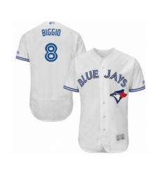 Men's Toronto Blue Jays #8 Cavan Biggio White Home Flex Base Authentic Collection Baseball Player Jersey Men's Toronto Blue Jays #8 Cavan Biggio White Home Flex Base Authentic Collection Baseball Player Jersey