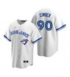 Mens Toronto Blue Jays #90 Adam Cimber Nike White Cooperstown Collection Jersey Mens Toronto Blue Jays #90 Adam Cimber Nike White Cooperstown Collection Jersey