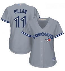 Blue Jays #11 Kevin Pillar Grey Road Women Stitched Baseball Jersey Blue Jays #11 Kevin Pillar Grey Road Women Stitched Baseball Jersey