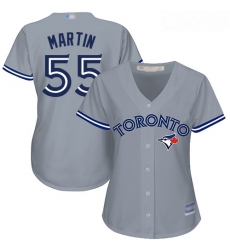 Blue Jays #55 Russell Martin Grey Road Women Stitched Baseball Jersey Blue Jays #55 Russell Martin Grey Road Women Stitched Baseball Jersey