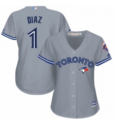 Womens Majestic Toronto Blue Jays 1 Aledmys Diaz Authentic Grey Road MLB Jersey Womens Majestic Toronto Blue Jays 1 Aledmys Diaz Authentic Grey Road MLB Jersey