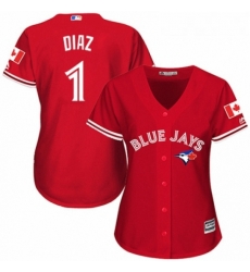 Womens Majestic Toronto Blue Jays 1 Aledmys Diaz Replica Scarlet Alternate MLB Jersey Womens Majestic Toronto Blue Jays 1 Aledmys Diaz Replica Scarlet Alternate MLB Jersey