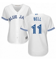 Womens Majestic Toronto Blue Jays 11 George Bell Replica White Home MLB Jersey Womens Majestic Toronto Blue Jays 11 George Bell Replica White Home MLB Jersey