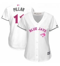 Womens Majestic Toronto Blue Jays 11 Kevin Pillar Replica White Mothers Day Cool Base MLB Jersey Womens Majestic Toronto Blue Jays 11 Kevin Pillar Replica White Mothers Day Cool Base MLB Jersey