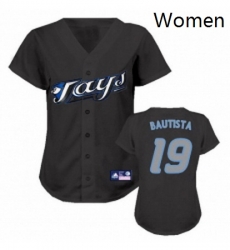 Womens Majestic Toronto Blue Jays 19 Jose Bautista Authentic Black MLB Jersey Womens Majestic Toronto Blue Jays 19 Jose Bautista Authentic Black MLB Jersey