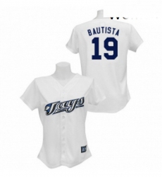 Womens Majestic Toronto Blue Jays 19 Jose Bautista Authentic White MLB Jersey Womens Majestic Toronto Blue Jays 19 Jose Bautista Authentic White MLB Jersey