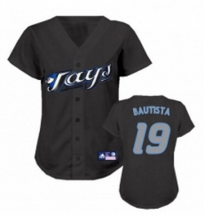 Womens Majestic Toronto Blue Jays 19 Jose Bautista Replica Black MLB Jersey Womens Majestic Toronto Blue Jays 19 Jose Bautista Replica Black MLB Jersey