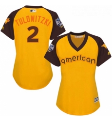 Womens Majestic Toronto Blue Jays 2 Troy Tulowitzki Authentic Yellow 2016 All Star American League BP Cool Base MLB Jersey Womens Majestic Toronto Blue Jays 2 Troy Tulowitzki Authentic Yellow 2016 All Star American League BP Cool Base MLB Jersey