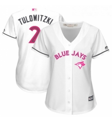 Womens Majestic Toronto Blue Jays 2 Troy Tulowitzki Replica White Mothers Day Cool Base MLB Jersey Womens Majestic Toronto Blue Jays 2 Troy Tulowitzki Replica White Mothers Day Cool Base MLB Jersey