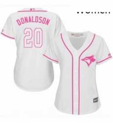 Womens Majestic Toronto Blue Jays 20 Josh Donaldson Authentic White Fashion Cool Base MLB Jersey