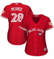 Womens Majestic Toronto Blue Jays 28 Steve Pearce Authentic Scarlet Alternate MLB Jersey Womens Majestic Toronto Blue Jays 28 Steve Pearce Authentic Scarlet Alternate MLB Jersey