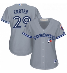 Womens Majestic Toronto Blue Jays 29 Joe Carter Authentic Grey Road MLB Jersey Womens Majestic Toronto Blue Jays 29 Joe Carter Authentic Grey Road MLB Jersey