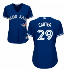 Womens Majestic Toronto Blue Jays 29 Joe Carter Replica Blue Alternate MLB Jersey Womens Majestic Toronto Blue Jays 29 Joe Carter Replica Blue Alternate MLB Jersey