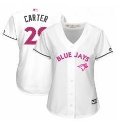 Womens Majestic Toronto Blue Jays 29 Joe Carter Replica White Mothers Day Cool Base MLB Jersey Womens Majestic Toronto Blue Jays 29 Joe Carter Replica White Mothers Day Cool Base MLB Jersey