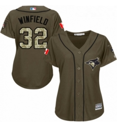 Womens Majestic Toronto Blue Jays 32 Dave Winfield Authentic Green Salute to Service MLB Jersey Womens Majestic Toronto Blue Jays 32 Dave Winfield Authentic Green Salute to Service MLB Jersey