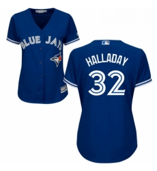 Womens Majestic Toronto Blue Jays 32 Roy Halladay Authentic Blue Alternate MLB Jersey Womens Majestic Toronto Blue Jays 32 Roy Halladay Authentic Blue Alternate MLB Jersey