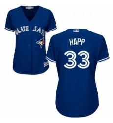 Womens Majestic Toronto Blue Jays 33 JA Happ Authentic Blue Alternate MLB Jersey Womens Majestic Toronto Blue Jays 33 JA Happ Authentic Blue Alternate MLB Jersey