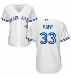 Womens Majestic Toronto Blue Jays 33 JA Happ Authentic White Home MLB Jersey Womens Majestic Toronto Blue Jays 33 JA Happ Authentic White Home MLB Jersey