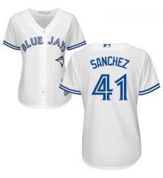 Womens Majestic Toronto Blue Jays 41 Aaron Sanchez Authentic White Home MLB Jersey Womens Majestic Toronto Blue Jays 41 Aaron Sanchez Authentic White Home MLB Jersey