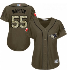 Womens Majestic Toronto Blue Jays 55 Russell Martin Replica Green Salute to Service MLB Jersey Womens Majestic Toronto Blue Jays 55 Russell Martin Replica Green Salute to Service MLB Jersey