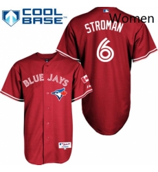Womens Majestic Toronto Blue Jays 6 Marcus Stroman Replica Red Canada Day MLB Jersey Womens Majestic Toronto Blue Jays 6 Marcus Stroman Replica Red Canada Day MLB Jersey