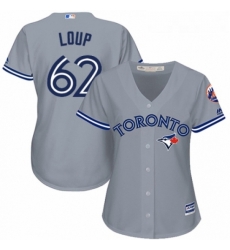 Womens Majestic Toronto Blue Jays 62 Aaron Loup Replica Grey Road MLB Jersey Womens Majestic Toronto Blue Jays 62 Aaron Loup Replica Grey Road MLB Jersey