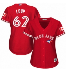 Womens Majestic Toronto Blue Jays 62 Aaron Loup Replica Scarlet Alternate MLB Jersey Womens Majestic Toronto Blue Jays 62 Aaron Loup Replica Scarlet Alternate MLB Jersey