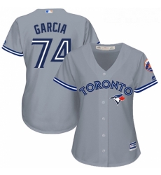 Womens Majestic Toronto Blue Jays 74 Jaime Garcia Replica Grey Road MLB Jersey Womens Majestic Toronto Blue Jays 74 Jaime Garcia Replica Grey Road MLB Jersey