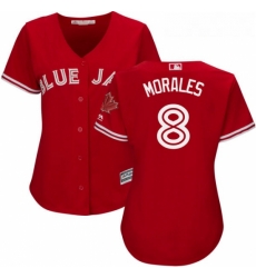 Womens Majestic Toronto Blue Jays 8 Kendrys Morales Replica Scarlet Alternate MLB Jersey Womens Majestic Toronto Blue Jays 8 Kendrys Morales Replica Scarlet Alternate MLB Jersey