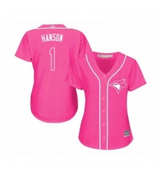 Womens Toronto Blue Jays 1 Alen Hanson Replica Pink Fashion Cool Base Baseball Jersey Womens Toronto Blue Jays 1 Alen Hanson Replica Pink Fashion Cool Base Baseball Jersey