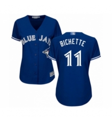 Women's Toronto Blue Jays #11 Bo Bichette Authentic Blue Alternate Baseball Player Jersey Women's Toronto Blue Jays #11 Bo Bichette Authentic Blue Alternate Baseball Player Jersey