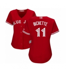Women's Toronto Blue Jays #11 Bo Bichette Authentic Scarlet Alternate Baseball Player Jersey Women's Toronto Blue Jays #11 Bo Bichette Authentic Scarlet Alternate Baseball Player Jersey