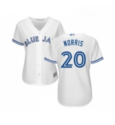 Womens Toronto Blue Jays 20 Bud Norris Replica White Home Baseball Jersey Womens Toronto Blue Jays 20 Bud Norris Replica White Home Baseball Jersey